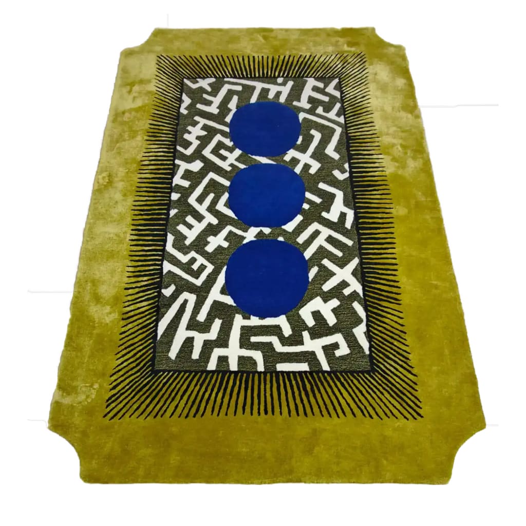 Edged Valley of the Suns Hand Tufted Wool Rug - Chartreuse - MAIA HOMES