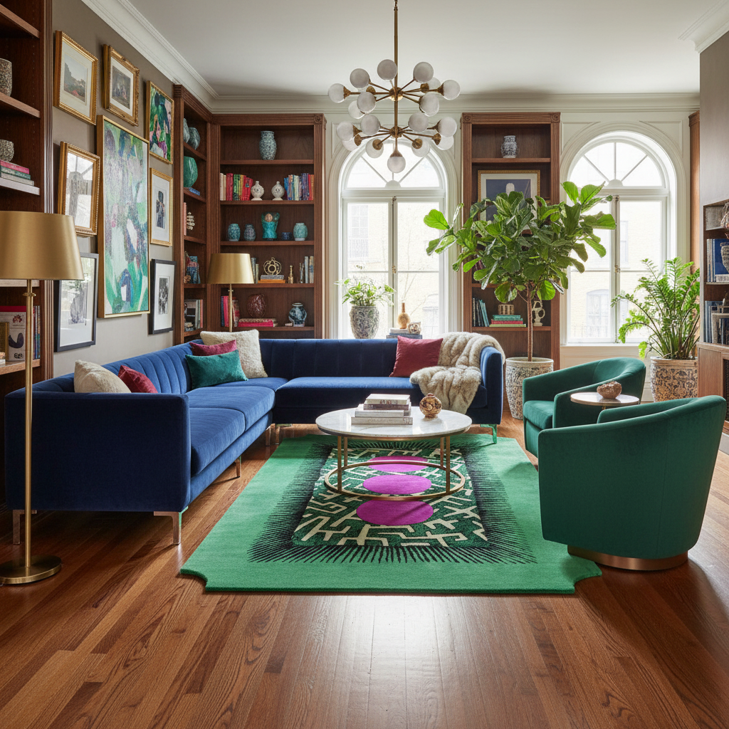 Edged Valley of the Suns Hand Tufted Wool Rug - Green