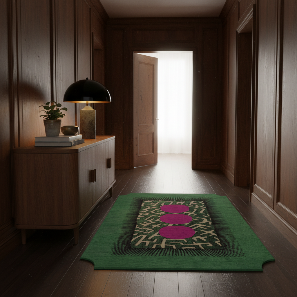 Edged Valley of the Suns Hand Tufted Wool Rug - Green