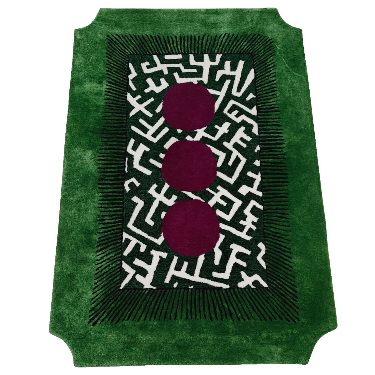Edged Valley of the Suns Hand Tufted Wool Rug - Green