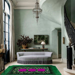 Edged Valley of the Suns Hand Tufted Wool Rug - Green