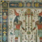 This exquisite Egyptian Elegance Hand Knotted Area Rug showcases intricate Egyptian motifs with vibrant colors, capturing the essence of vintage and Persian rugs. Perfect as a large living room rug, its detailed design adds a touch of historical elegance to any space.