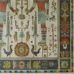 This image showcases the Egyptian Elegance Hand Knotted Area Rug, featuring intricate designs inspired by ancient Egyptian art. The vintage rug displays vibrant colors and detailed patterns, making it an exquisite addition to any large living room. Ideal for those who appreciate the timeless beauty of Persian rugs.