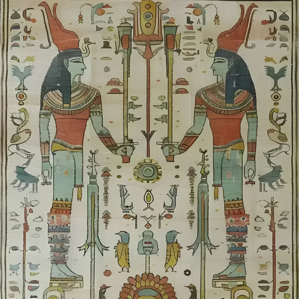 This elegant area rug showcases a vintage Egyptian design, featuring intricate patterns and vibrant colors that evoke the sophistication of Persian rugs. Perfect for large living room spaces, this hand-knotted masterpiece is a testament to timeless craftsmanship and style.