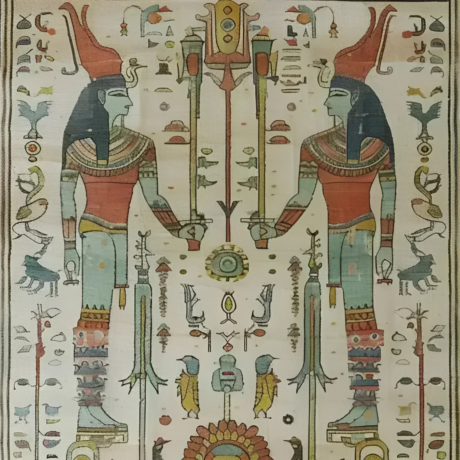 This elegant area rug showcases a vintage Egyptian design, featuring intricate patterns and vibrant colors that evoke the sophistication of Persian rugs. Perfect for large living room spaces, this hand-knotted masterpiece is a testament to timeless craftsmanship and style.