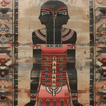 Explore the intricate design of the Egyptian Enigma Wool Hand Knotted Area Rug, featuring a vintage Egyptian motif. This captivating piece is perfect for adding a touch of history and charm to your living room area rugs collection.