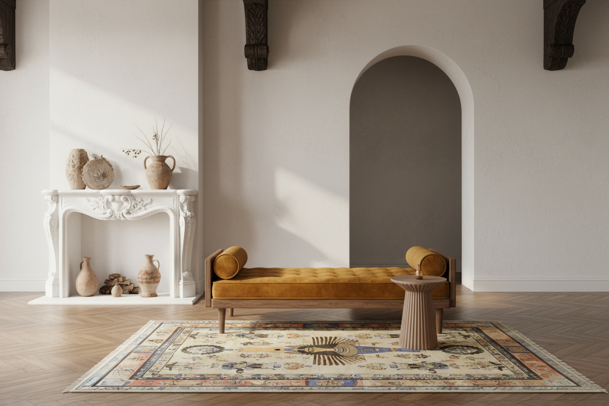 Egyptian Mythology Hand Knotted Area Rug