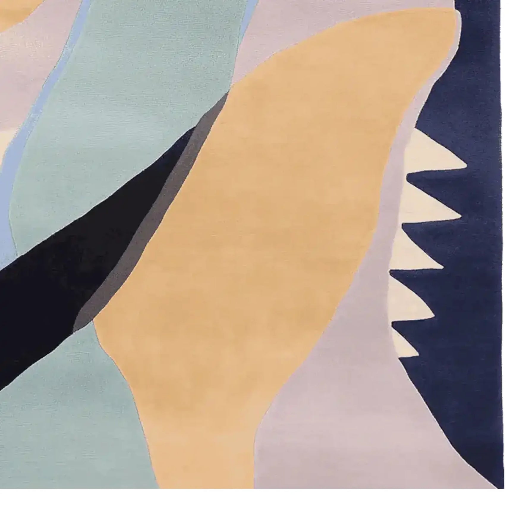 Vibrant Electric Edge Flow Hand Tufted Rug featuring abstract shapes in soft pastel colors. This contemporary area rug is perfect for adding a modern touch to your living room. Made from high-quality wool, it's an ideal choice for those seeking stylish area rugs for living room spaces.