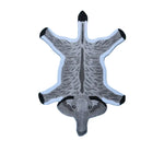 Charming elephant-shaped tufted wool rug in blue, perfect for adding a playful touch to your living room. This unique area rug is ideal for those seeking large living room rugs with a blend of creativity and comfort.