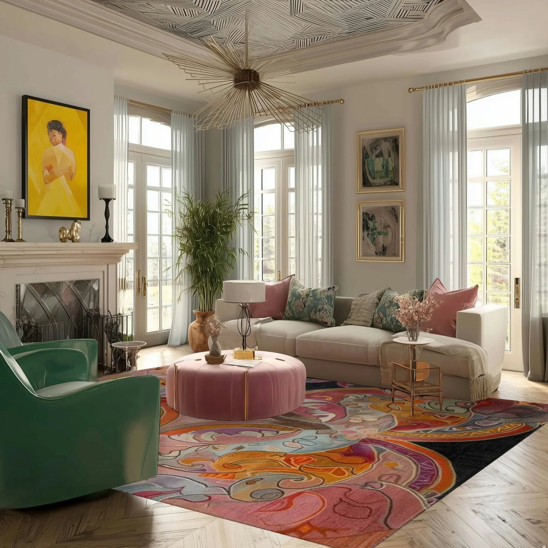 Elysian Whirls Hand Tufted Wool Rug