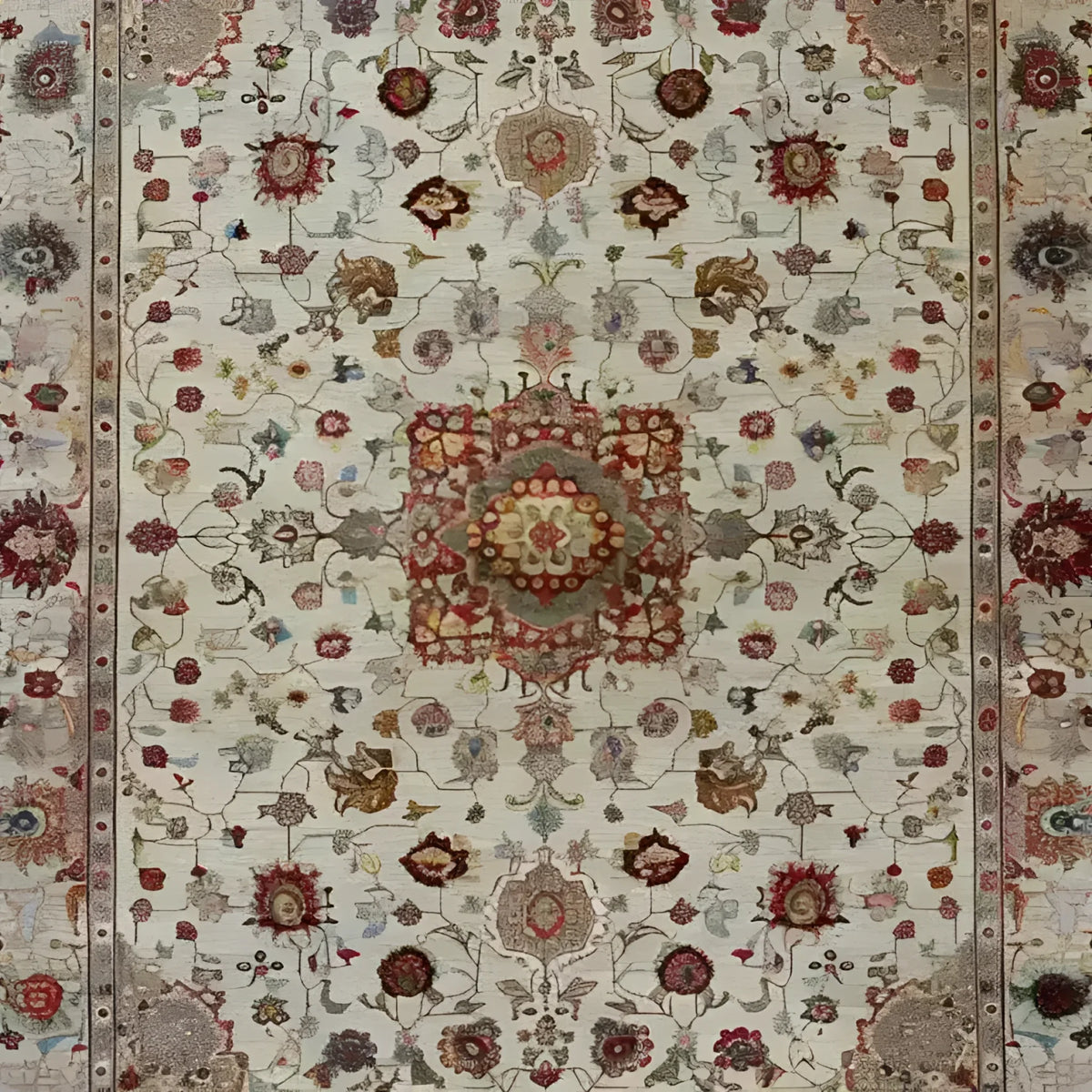 A beautifully embellished flower hand knotted area rug showcasing intricate floral patterns reminiscent of Persian rugs. Perfect for adding elegance to your living room, this 8x10 rug features a rich tapestry of colors and designs that make it a standout choice for those seeking unique rugs for living room decor.