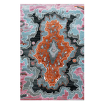 The Ember Crest Hand Tufted Rug is a striking area rug featuring an abstract design with bold orange, blue, and pink hues. This contemporary wool rug is perfect for adding a modern touch to any living room, combining artistic flair with the comfort of a wool rug. Ideal for those seeking unique and vibrant living room area rugs.