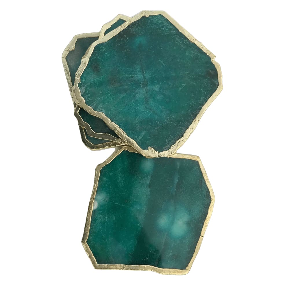 Emerald Green Agate Aventurine Coaster Set of 4