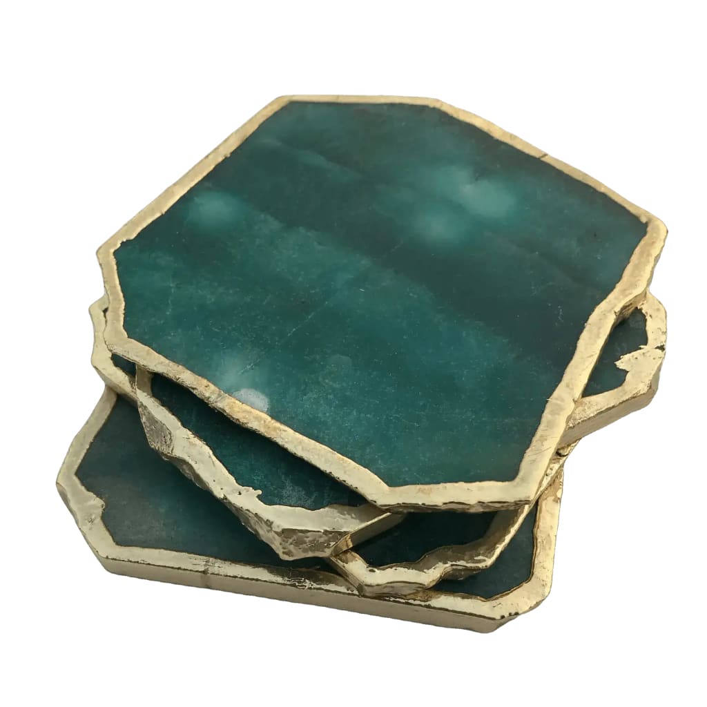 Emerald Green Agate Aventurine Coaster Set of 4