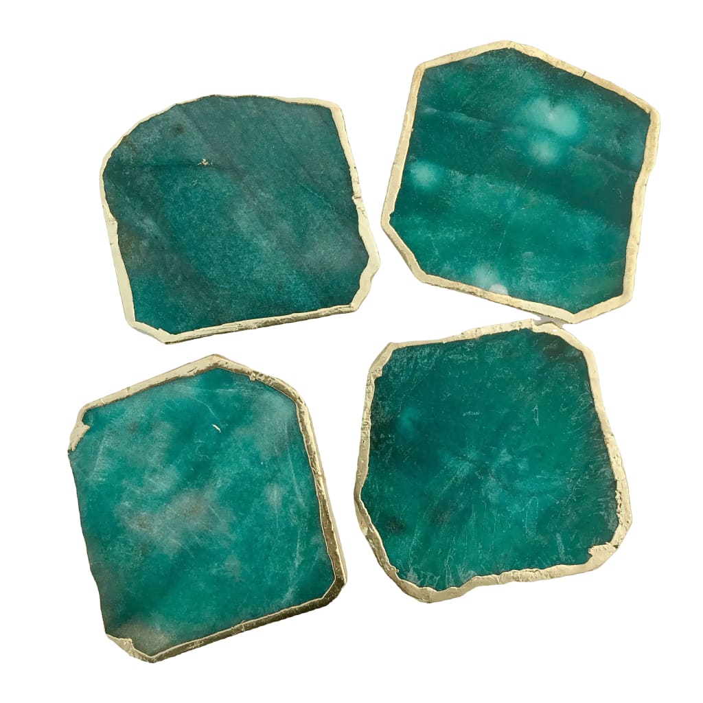 Emerald Green Agate Aventurine Coaster Set of 4 OS
