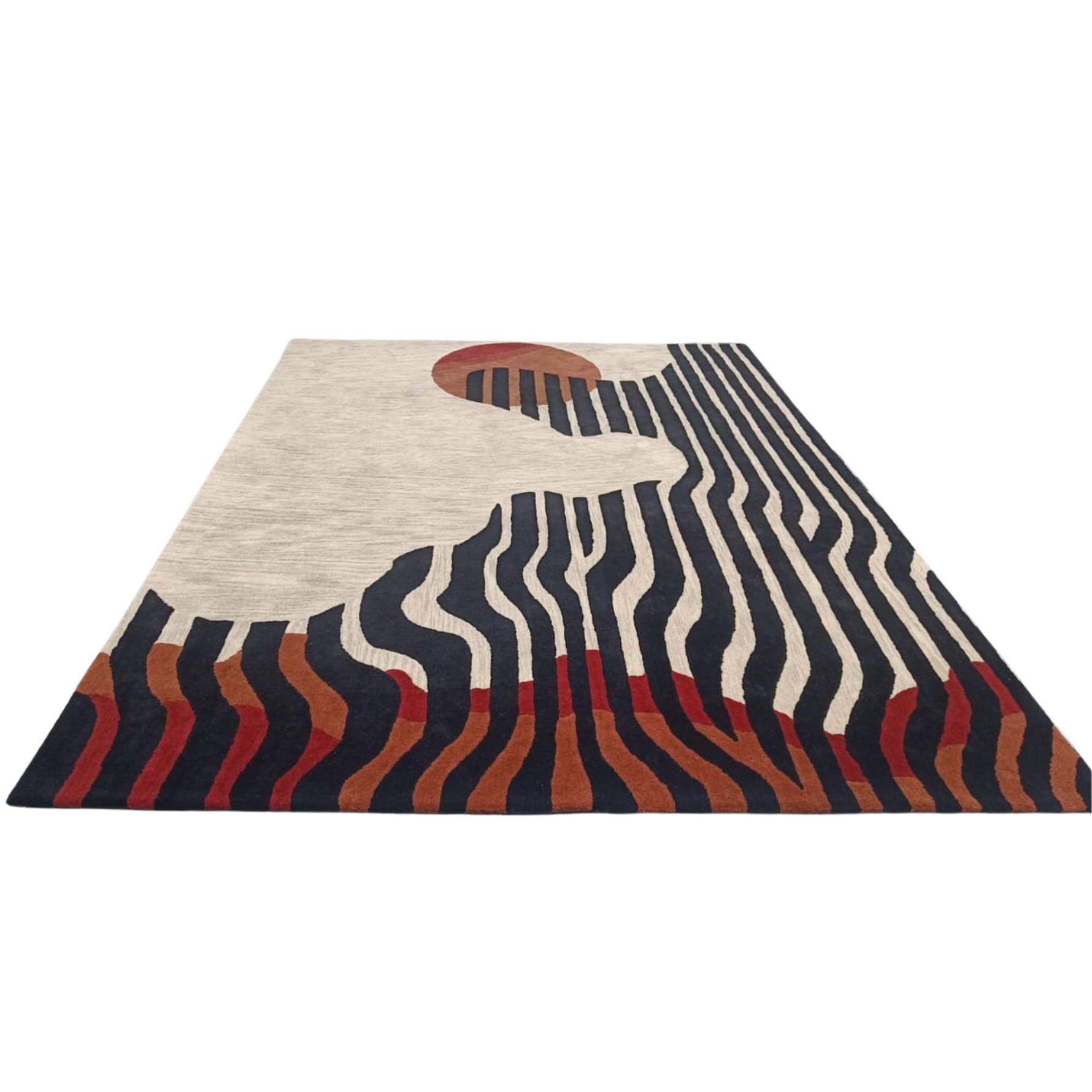 Rug with abstract design on a white background