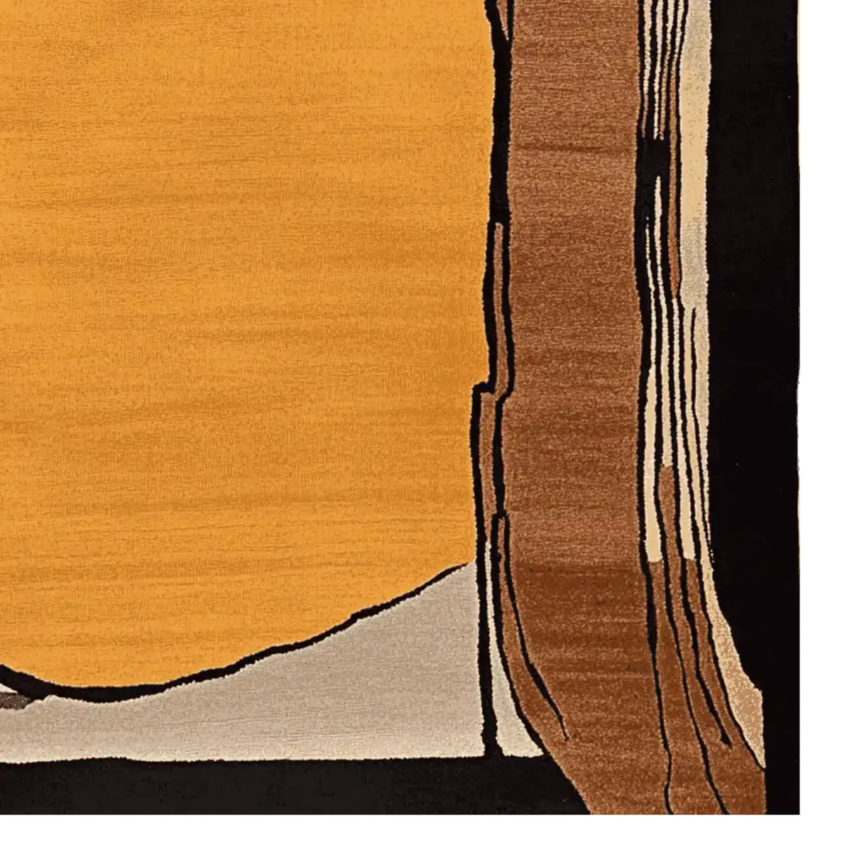 Contemporary area rug showcasing a stunning erosion pattern with rich earthy tones of brown and beige. Perfect for adding a touch of elegance to any living room, this 8x10 wool rug is a stylish choice for those seeking unique area rugs for living room decor.