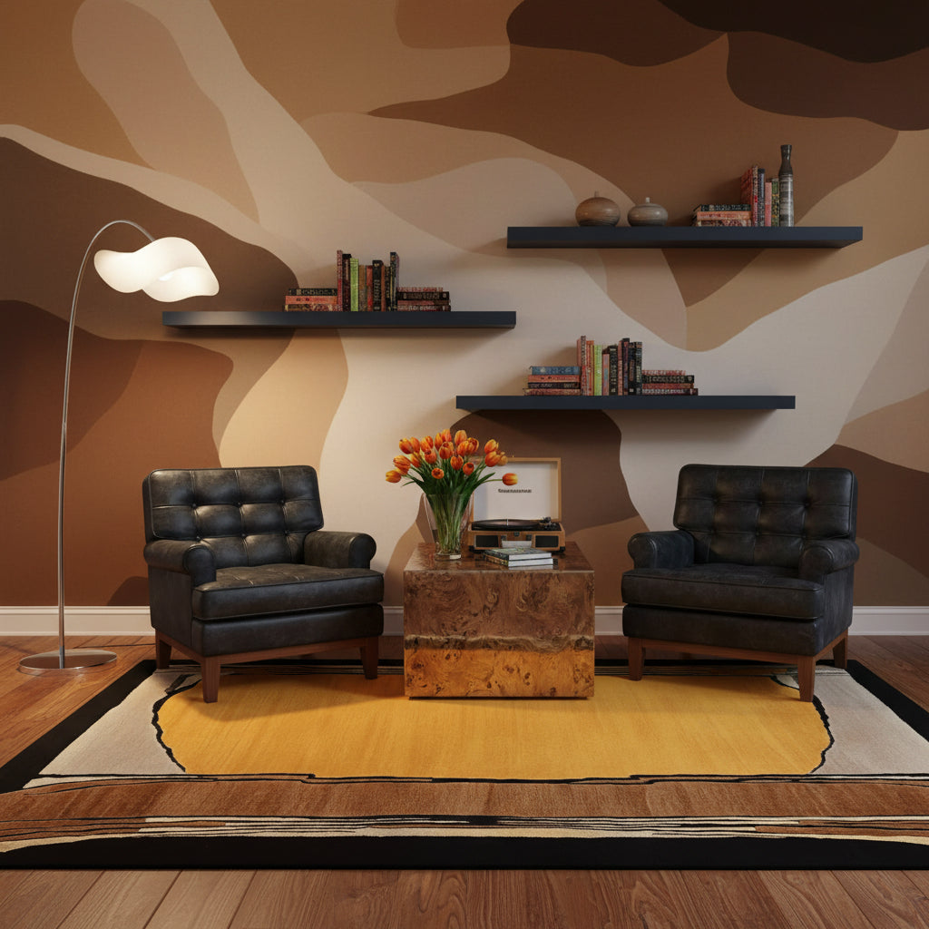 Erosion Pattern Poem Hand Tufted Rug