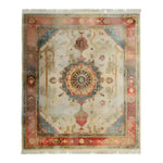Top view of the Eternal Embellishment Hand Knotted Area Rug showcasing its intricate, ornate design with rich, earthy colors and detailed patterns.