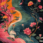 The Ethereal River Dream Hand Tufted Rug features a vibrant design with flowing abstract waves and colorful floral motifs. Perfect for adding a touch of artistry to any living space, this large area rug is ideal for those seeking unique rugs for living rooms. Crafted from high-quality wool, this floral rug combines durability with a stunning visual impact.