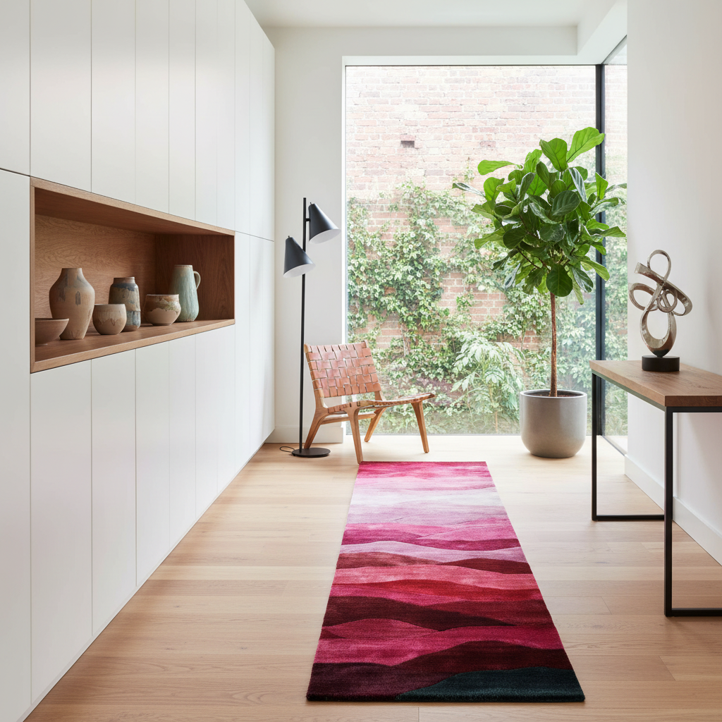 Ethereal Waves Hand Tufted Wool Runner Rug