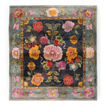 Vibrant Exotic Flower Hand Tufted Area Rug, perfect for living room decor. This wool rug features an intricate floral design with rich colors, ideal for 8x10 living room area rugs.