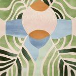 This vibrant area rug features an abstract design with lush green and blue tones, perfect for adding a contemporary flair to any living room. The hand-tufted wool rug, sized 8x10, showcases bold patterns that create a striking visual impact, making it an ideal choice for modern living spaces.