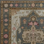 Close-up view of a stunning Exotic Persian Retreat Hand Knotted Area Rug, showcasing intricate vintage patterns and rich colors. Perfect for large living room settings, this wool rug epitomizes the elegance of Persian rugs, making it an ideal choice for those seeking luxurious living room area rugs.