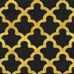 Golden Art Deco Scale Black Tufted Rug