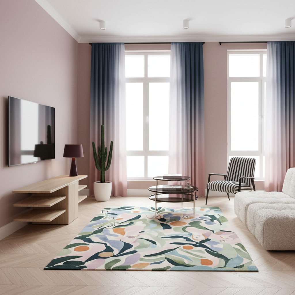 Faces in Flora Hand Tufted Rug