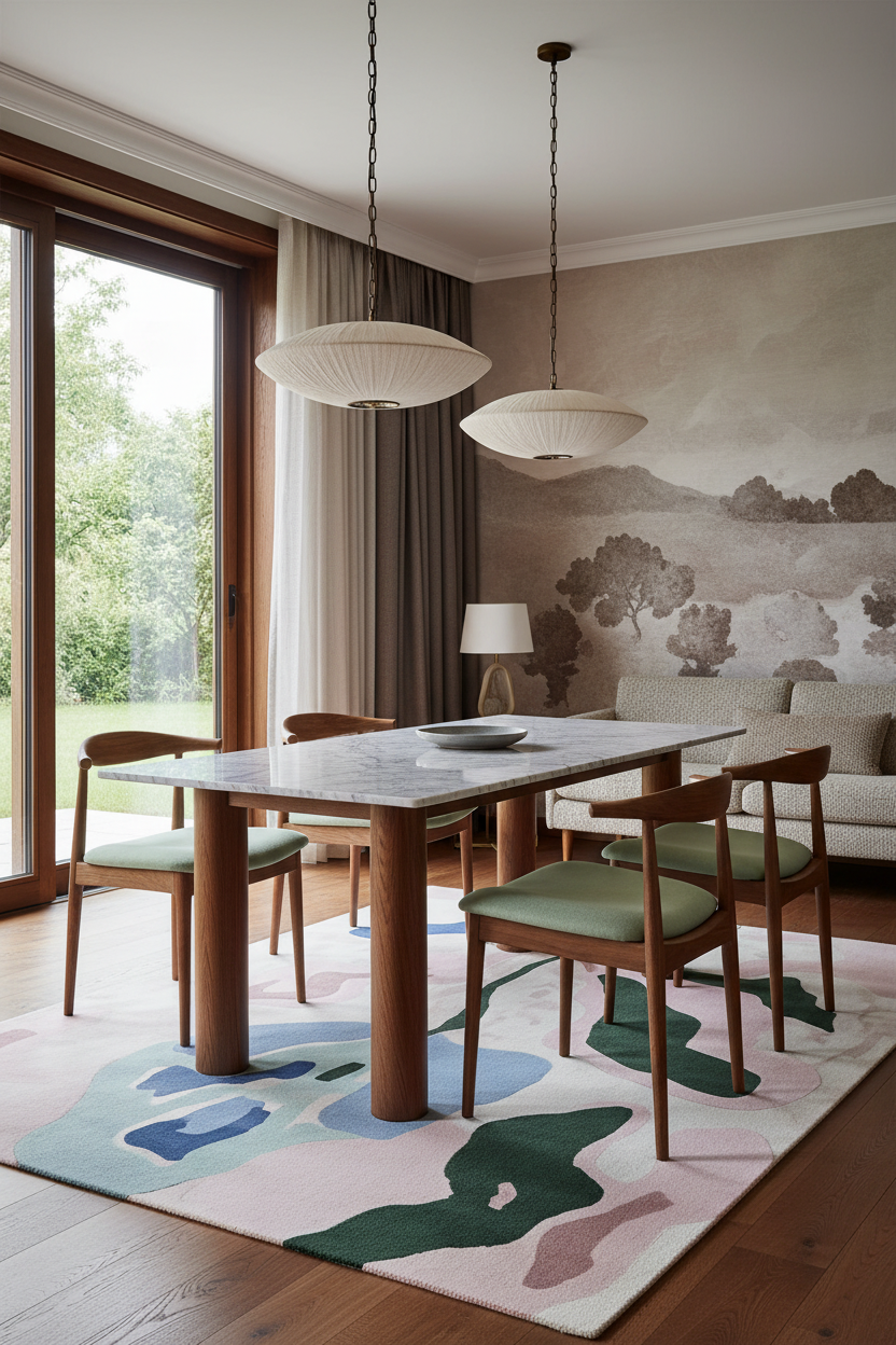Fading Petal Motion Hand Tufted Rug