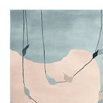 A contemporary wool area rug featuring a serene design with abstract shapes and delicate leaf patterns. Perfect for large living rooms, this hand-tufted piece adds a touch of elegance and tranquility to your living space.