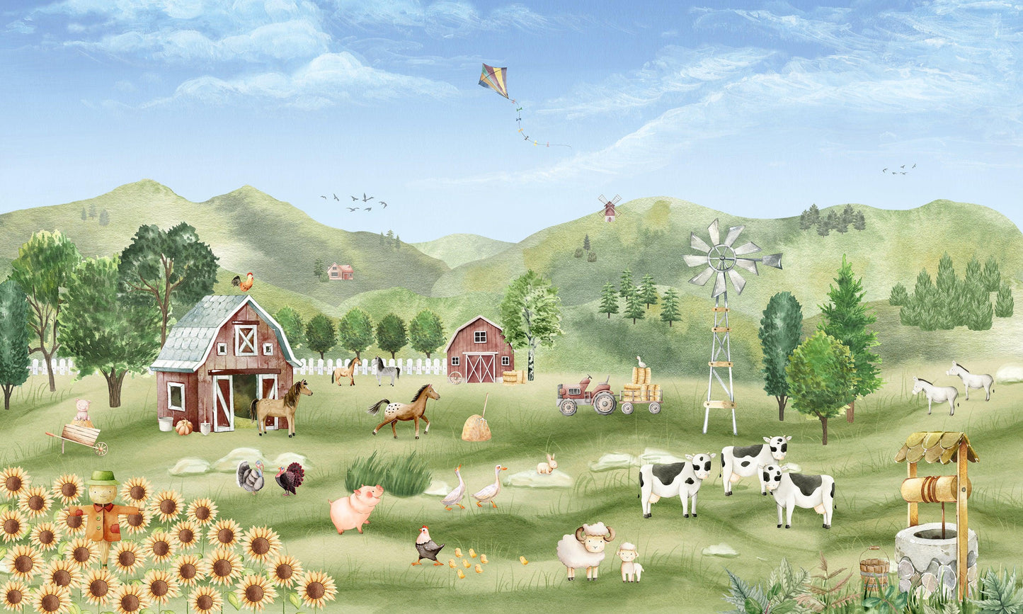 Farm Joy Wallpaper Mural - MAIA HOMES