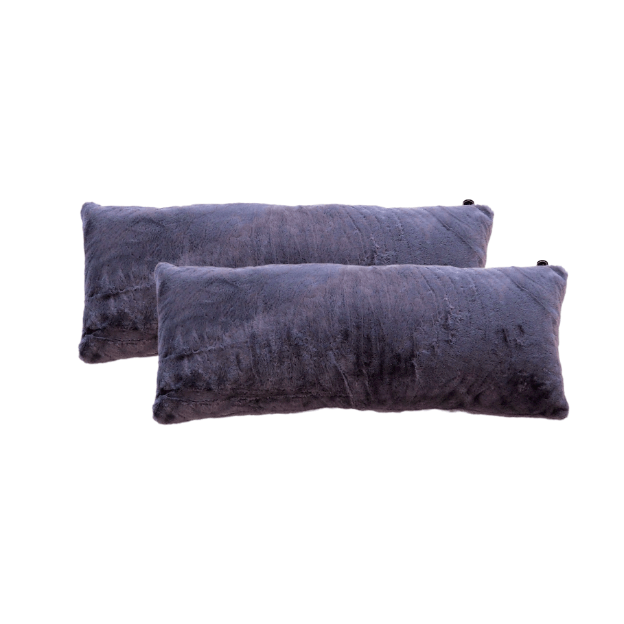 Faux Fur Body Pillow Covers Set of 2 Mauve 21 x 54