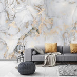 Faux Gold and Marble Abstract Art Wall Mural