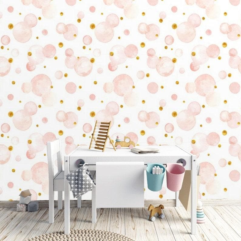 Faux Gold and Pink Bubble Watercolor Wallpaper Faux Gold and Pink Bubble Watercolor Wallpaper Faux Gold and Pink Bubble Watercolor Wallpaper 