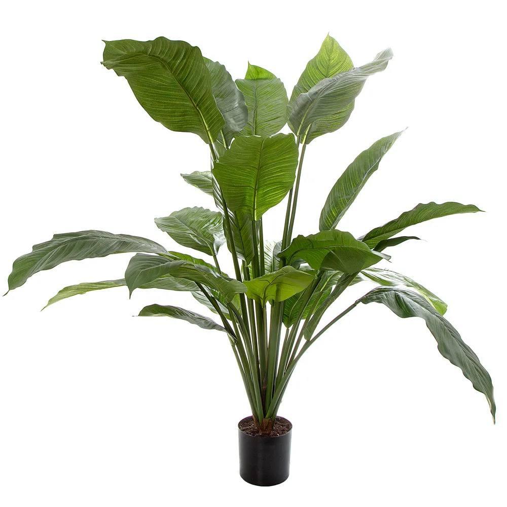 Faux Spathiphyllum Potted Plant - 40 inch - MAIA HOMES