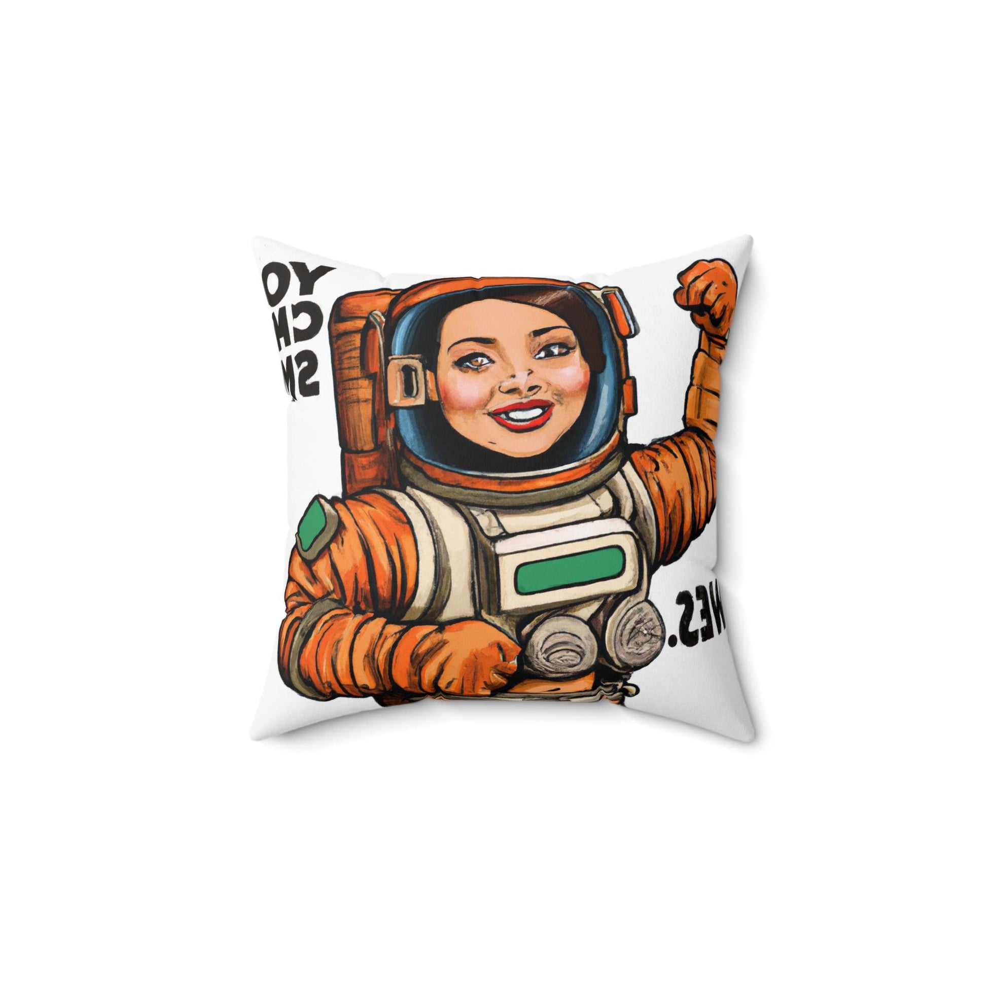 Female Astronaut on Mars Printed Throw Pillow - MAIA HOMES