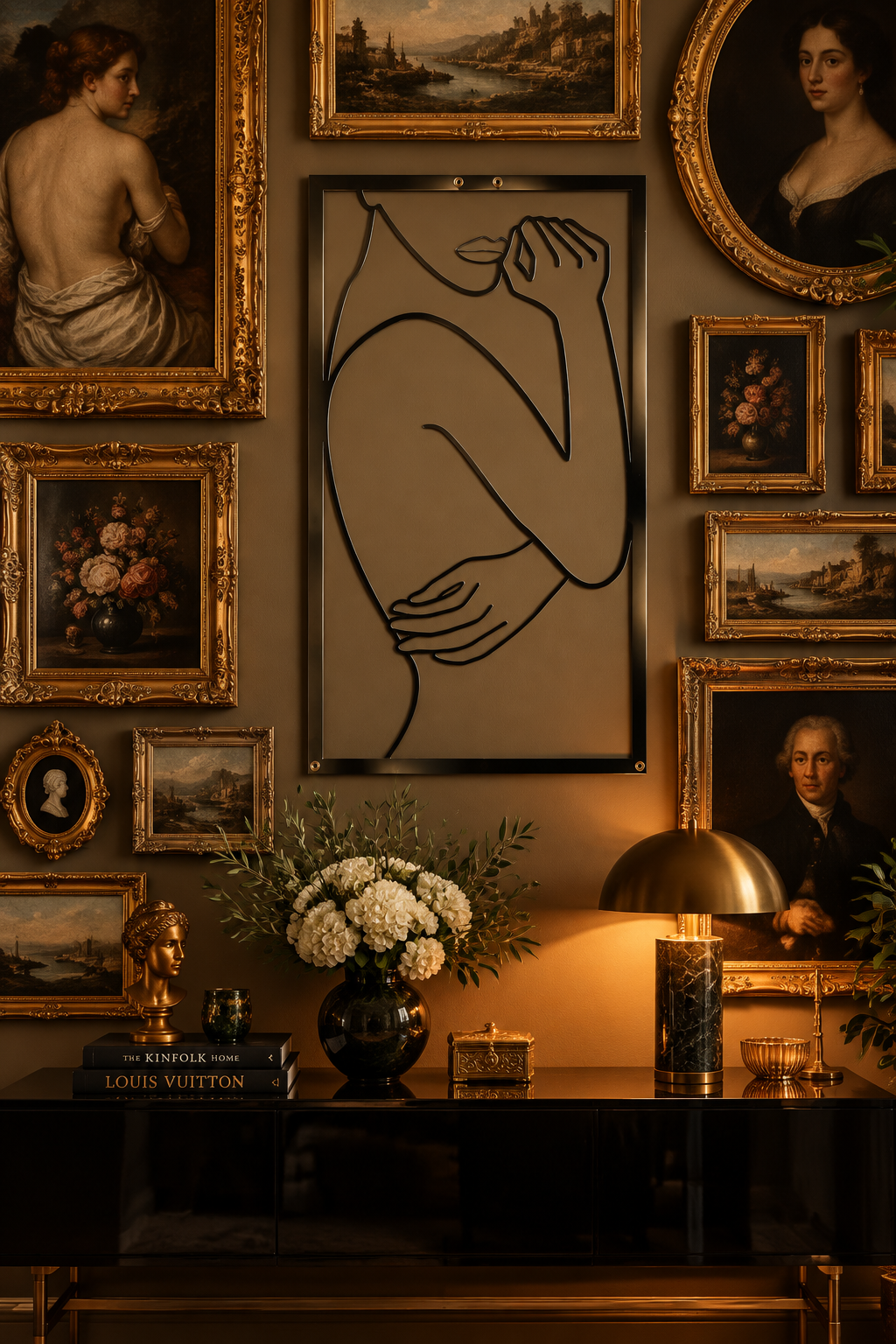 Female Body Minimalist Metal Wall Decor