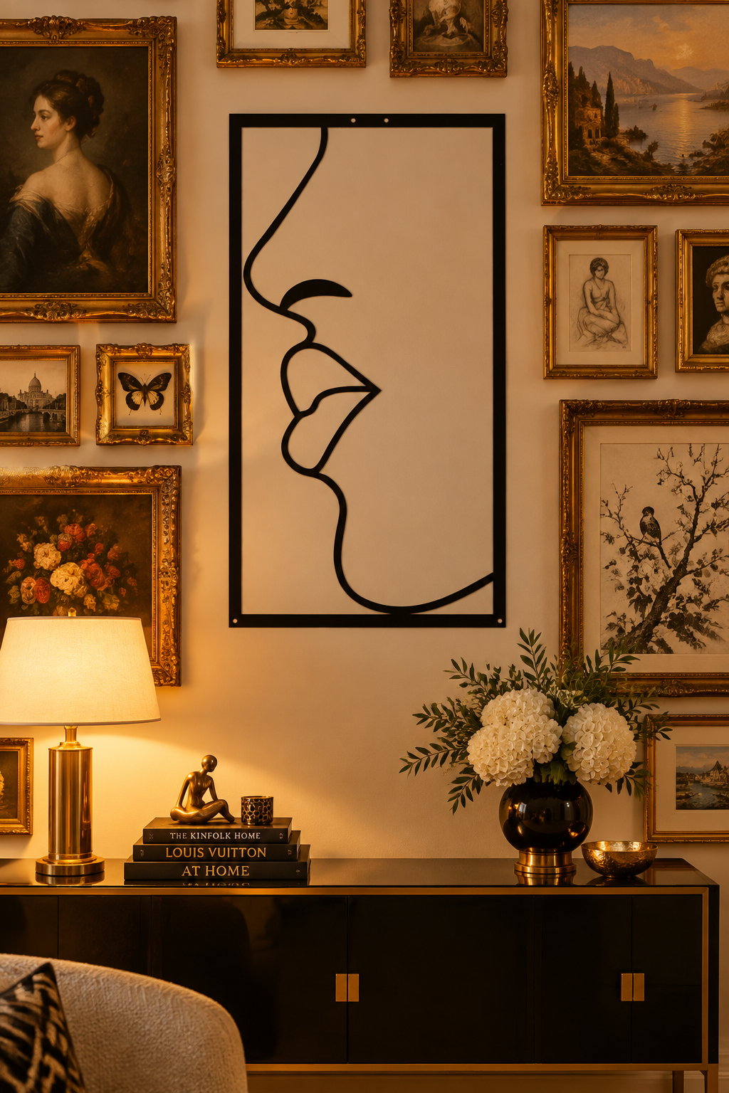 Female Lips Minimalist Metal Wall Hanging Decor
