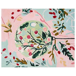A vibrant area rug featuring a festive ornament design in hand-tufted wool. The rug showcases abstract branches and leaves with colorful accents against a pastel background, perfect for adding a splash of color to large living rooms. Ideal for spaces needing living room rugs 8x10 or wool rug options.