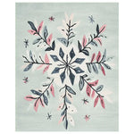 A charming Festive Snowflake Hand Tufted Area Rug, perfect for enhancing living room decor. This wool rug features a delicate snowflake design in soft pastel colors, ideal for those seeking area rugs for living room comfort and style.