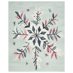 A charming Festive Snowflake Hand Tufted Area Rug, perfect for enhancing living room decor. This wool rug features a delicate snowflake design in soft pastel colors, ideal for those seeking area rugs for living room comfort and style.