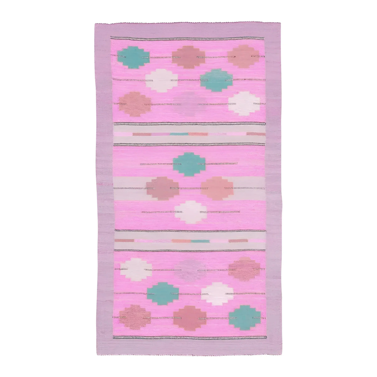 Fez Flair Dhurrie Cotton Rug - Pink