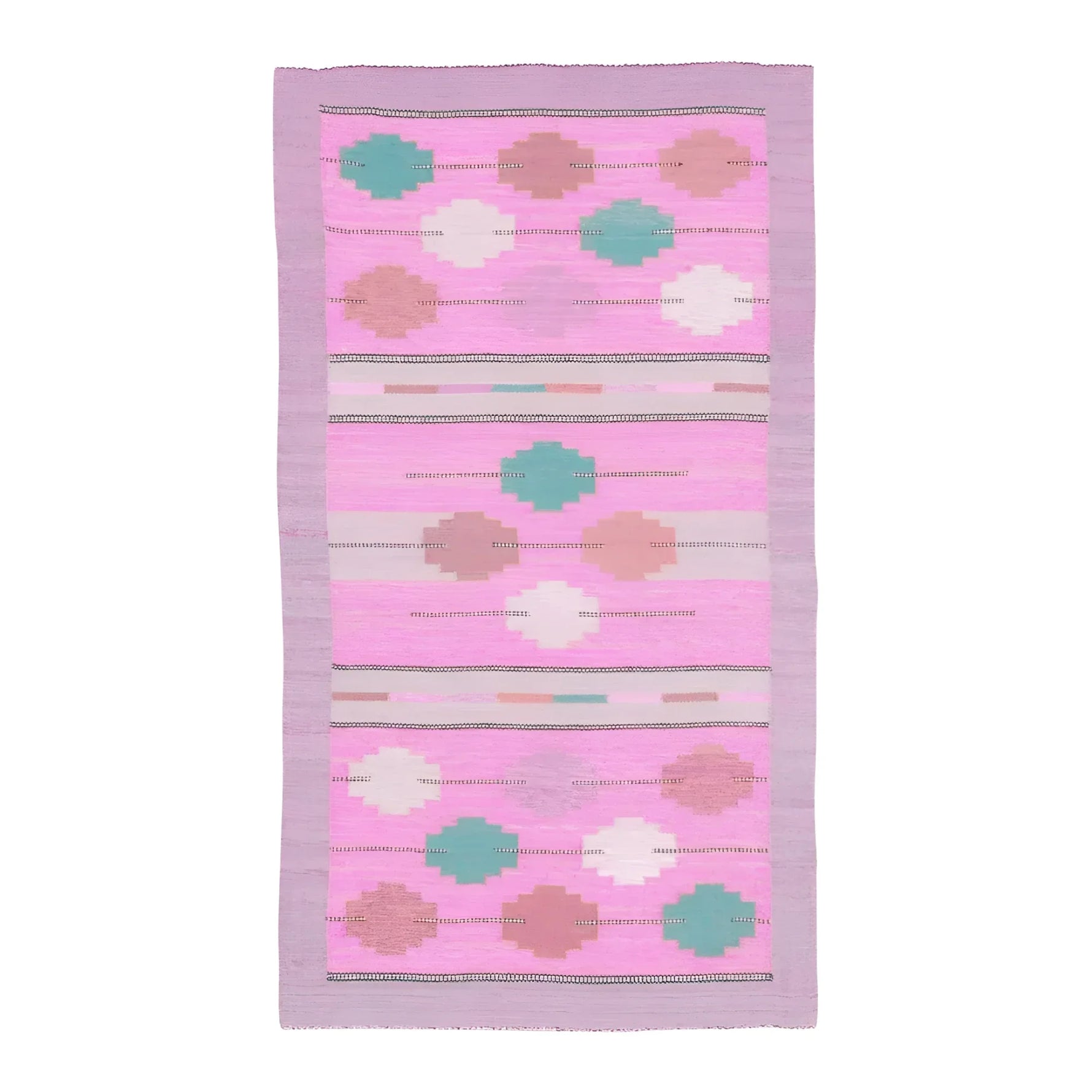 Fez Flair Dhurrie Cotton Rug - Pink