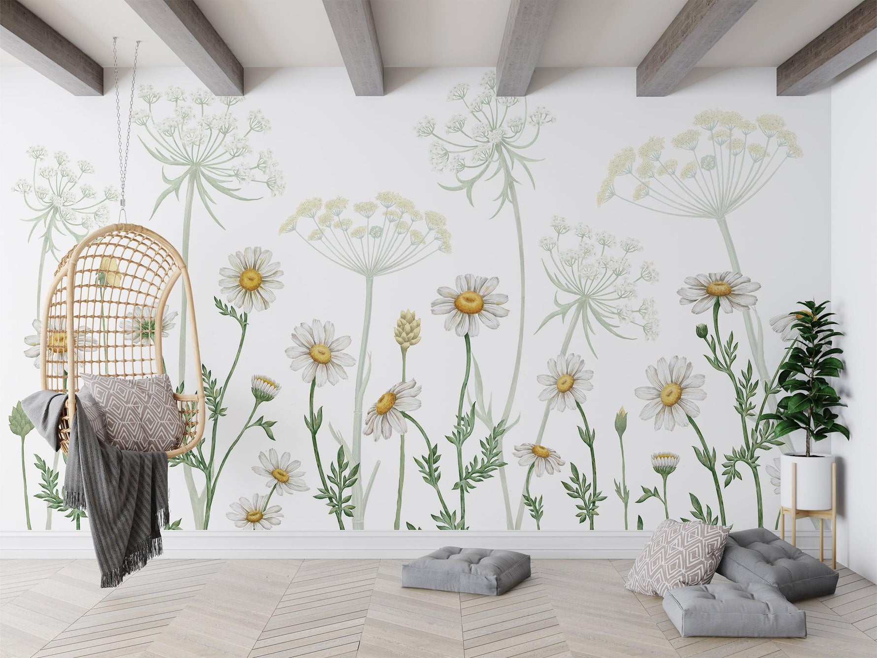 Field of Daisies Wallpaper Mural