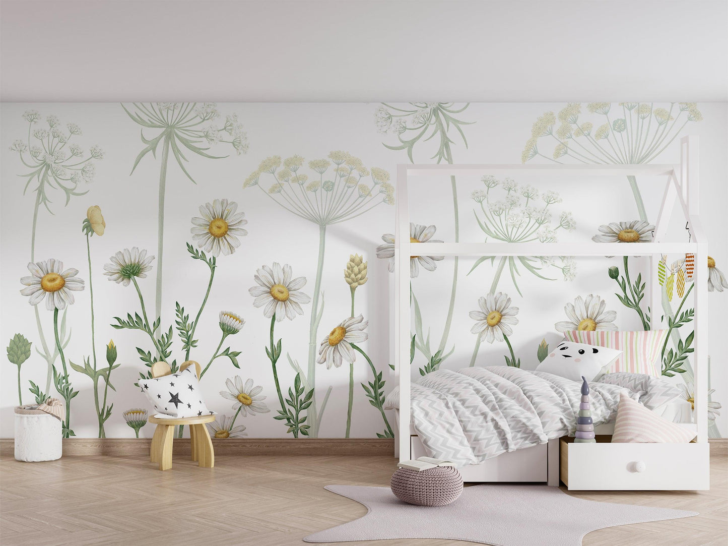 Field of Daisies Wallpaper Mural - MAIA HOMES