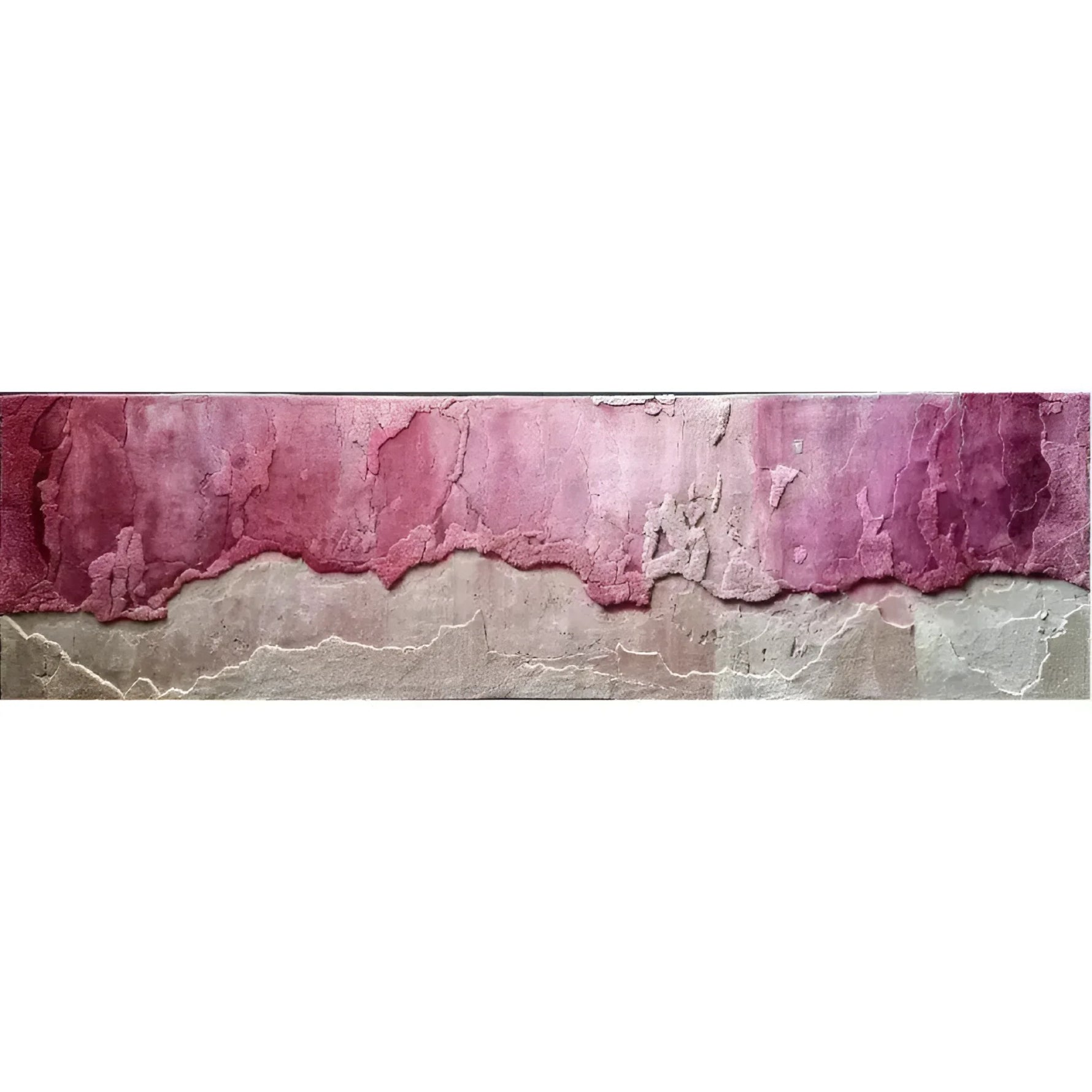 Top view of a contemporary wool area rug featuring a vibrant blend of fiery red and muted beige tones. This abstract design is perfect for adding a modern touch to any space, whether as a hallway runner rug, office rug, or in the kitchen. Ideal for those seeking stylish kitchen runner rugs or bathroom runner rugs.