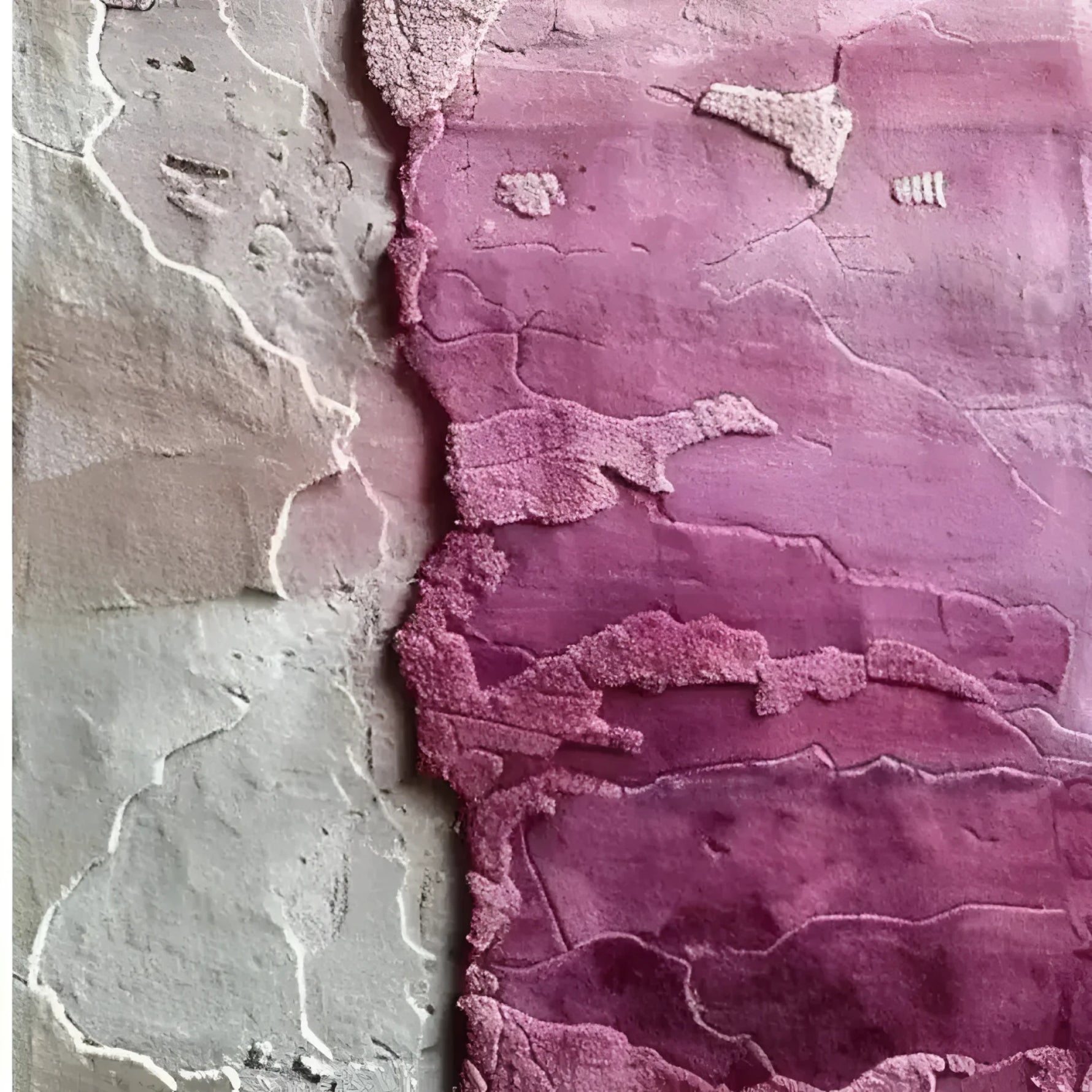 This abstract wool area rug, titled 'Fiery Flow Wool Runner Rug,' showcases a stunning blend of pink and beige hues. Perfect for adding a contemporary touch to any space, it serves as an ideal rug for office settings, kitchen runner, or hallway runner. The intricate texture and vibrant colors make it a stylish addition to dining rooms and bathrooms, offering both elegance and functionality.