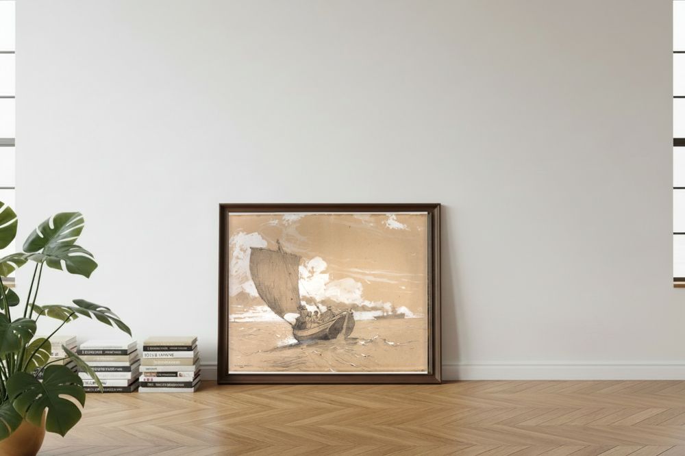 Framed room mockup - leaning